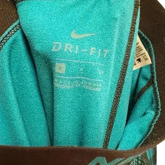 NIKE PRO DRI FIT TURQUOISE AND BLACK LEGGINGS - Picture 3 of 3